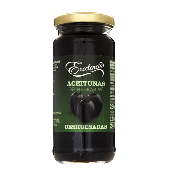 Black olives Exelencia pitted, 240 ml