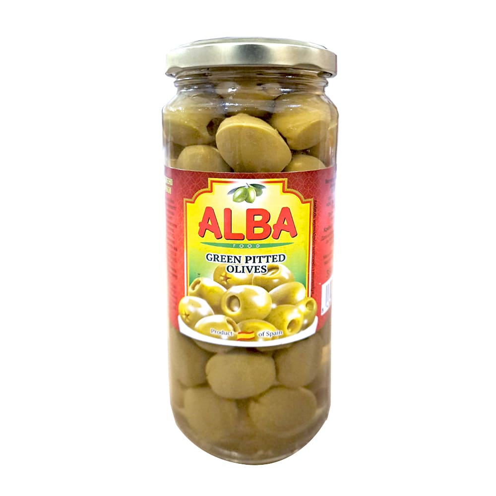 Оливки зелені ALBA FOOD без кісточки скло